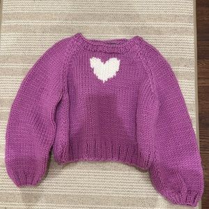 GOGO PINK HEART SWEATER